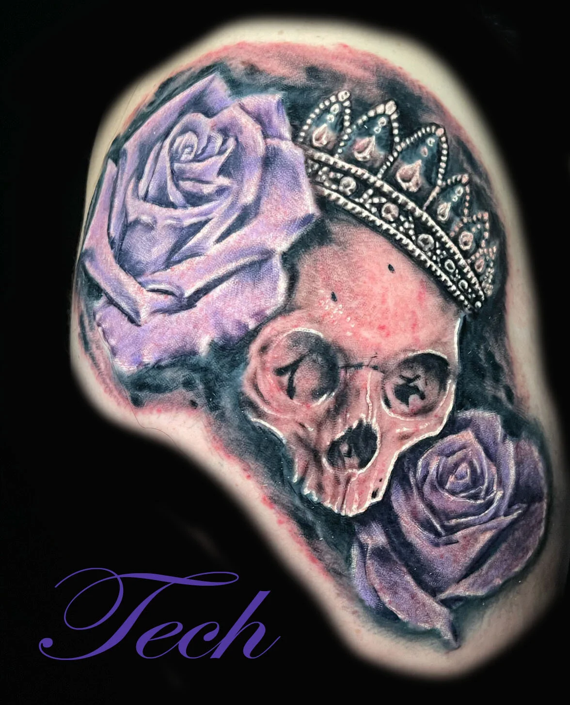 Crowned Skull with Roses