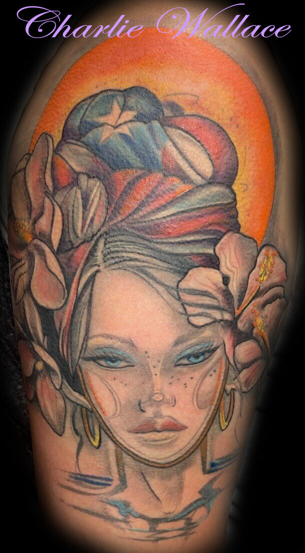 Girl and Flowers