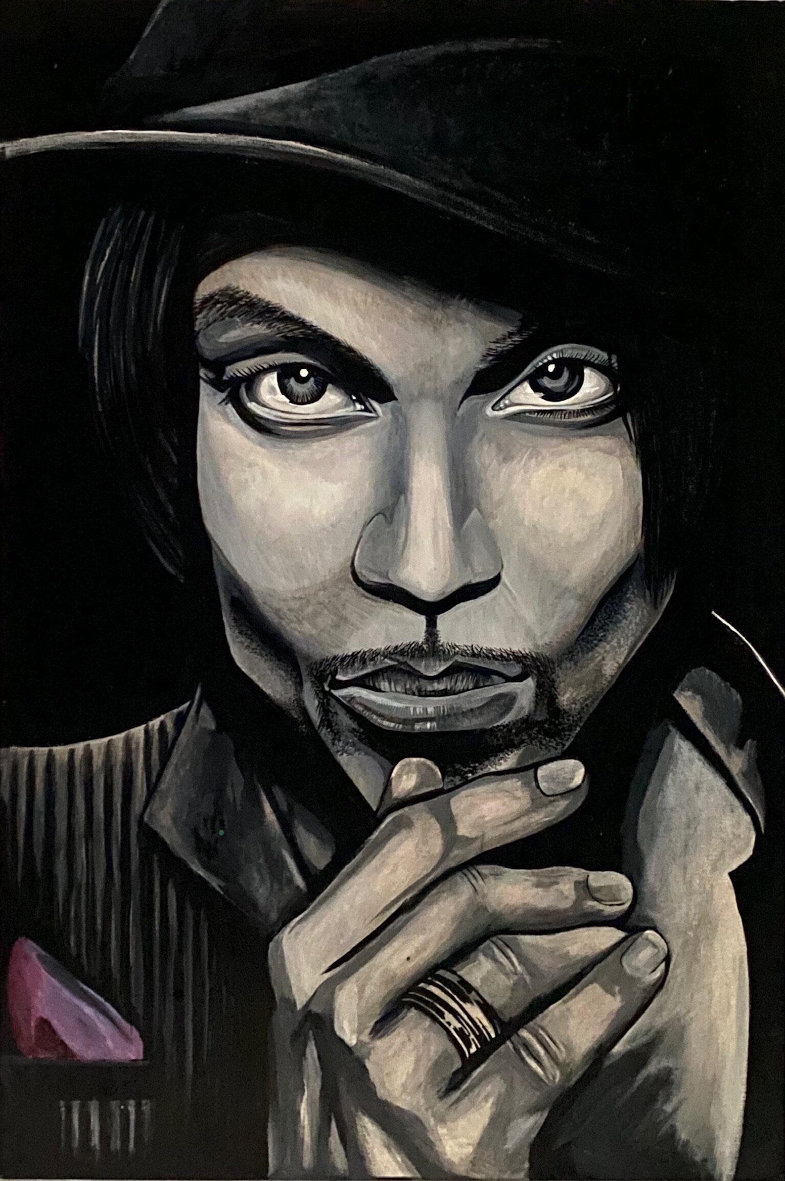Original Prince Tribute Oil Painting