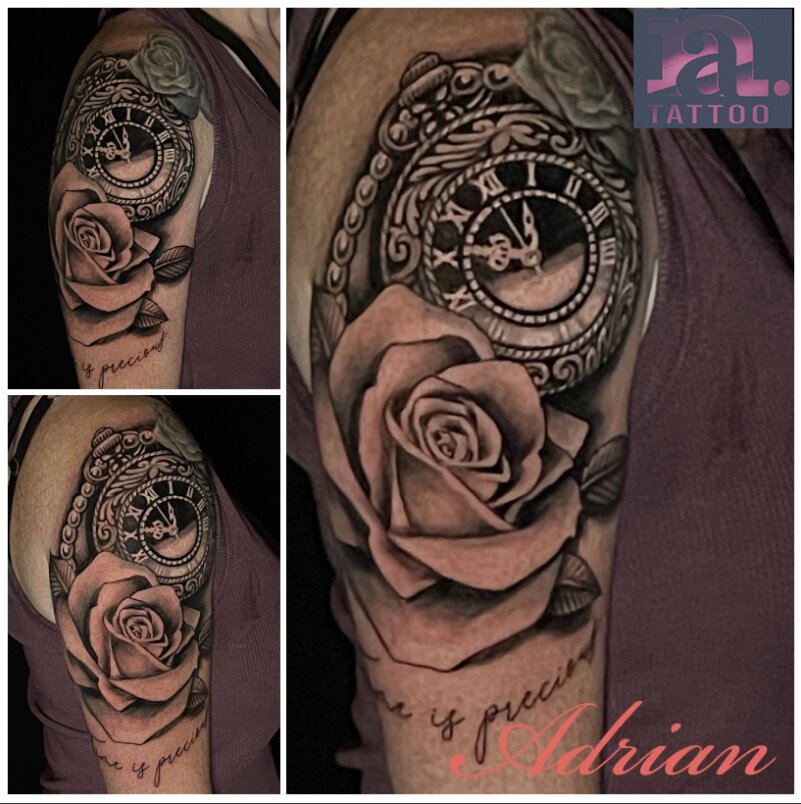 Clock and Rose