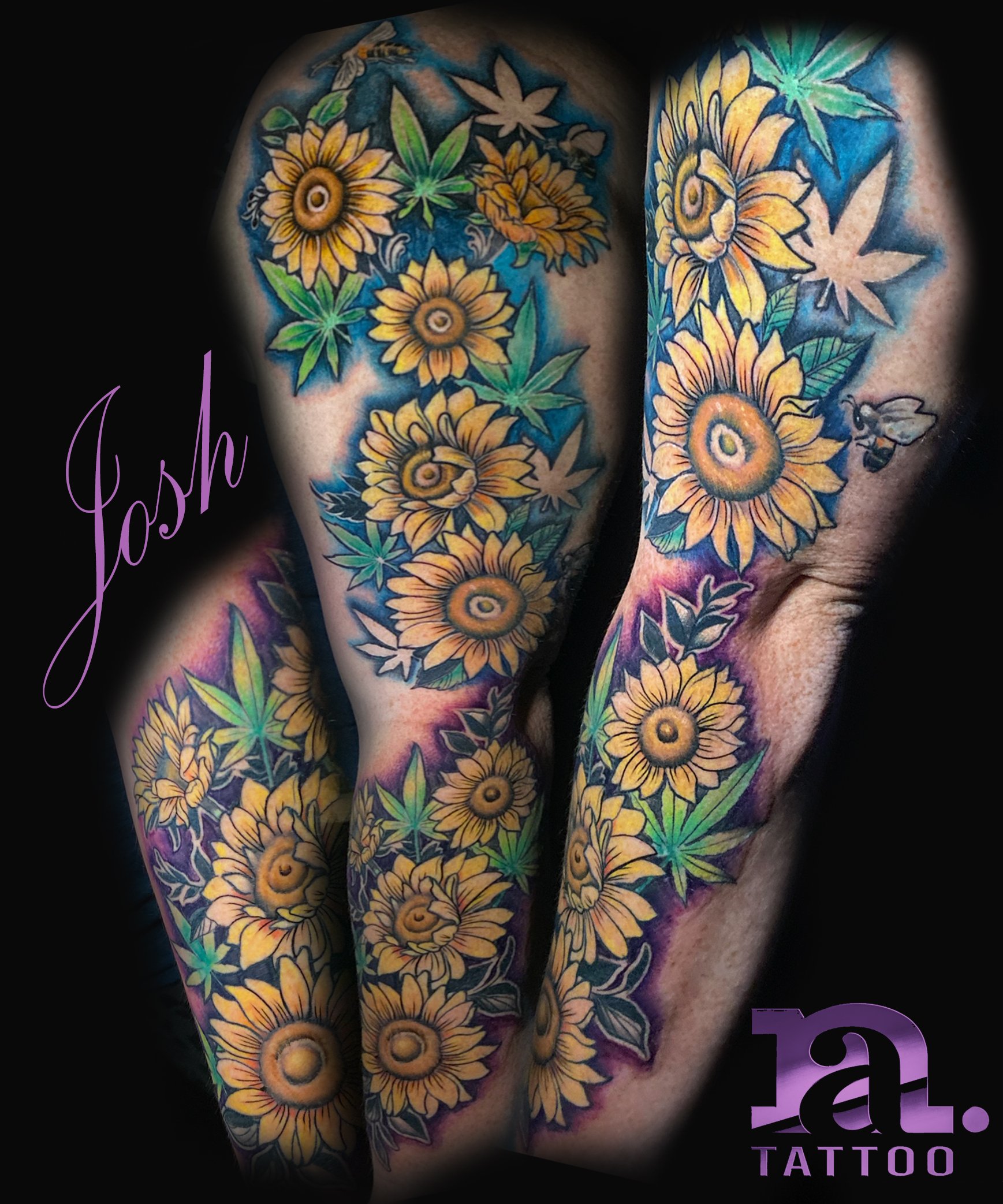 Elegant Sunflowers and Pot Leaves Sleeve