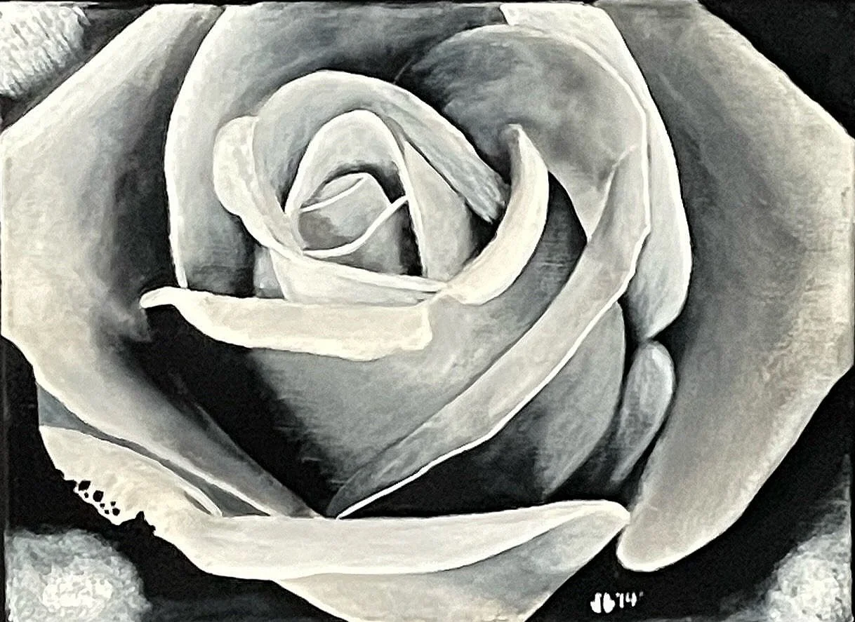 Original Mixed-Media BG Rose
