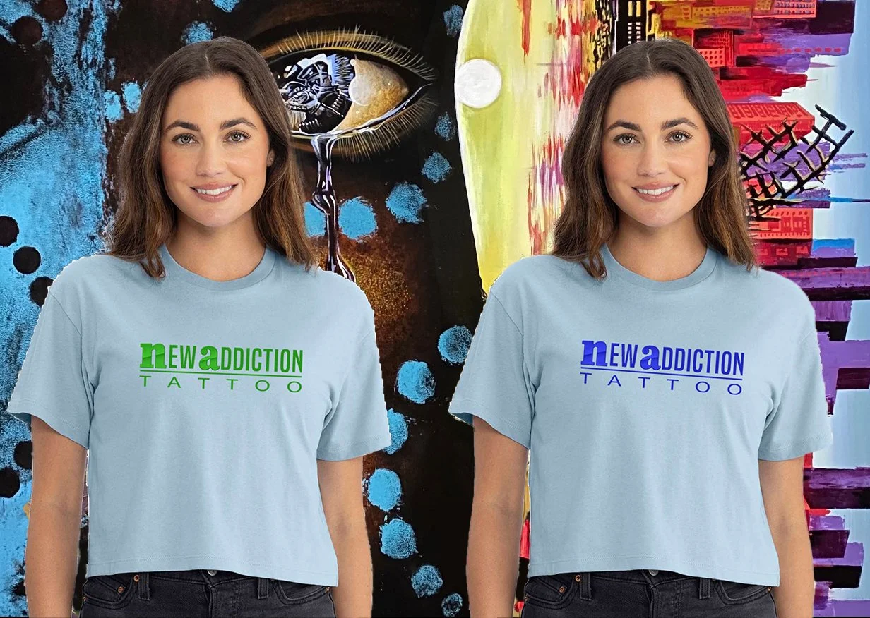 New Addiction Tattoo Crop Top T-Shirt