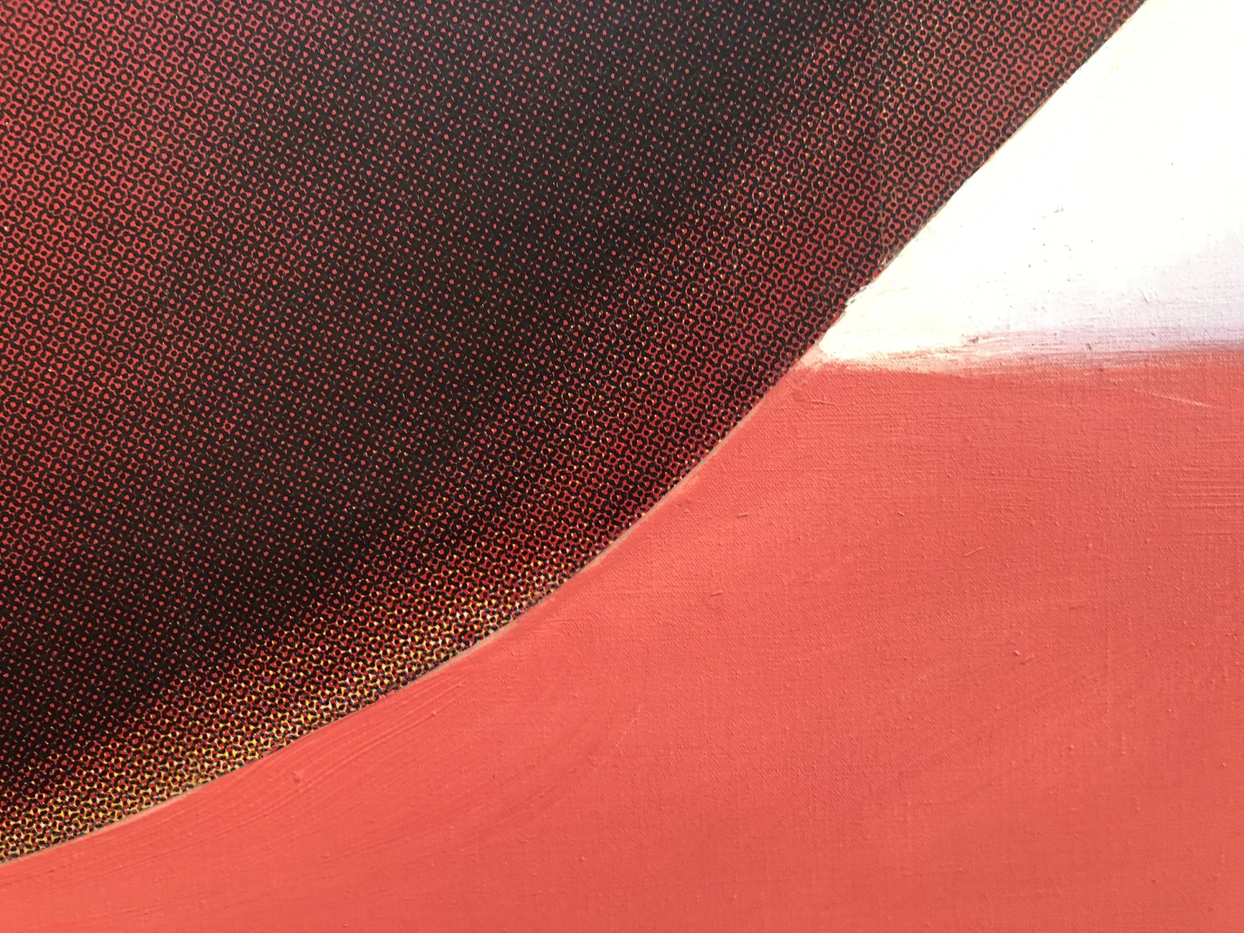 The use of the benday dots technique was very common in the printing process and was used in paintings to create an optical illusion and or texture. This was very popular during the Pop Art movement and was used by artists like Roy Lichtenstein.