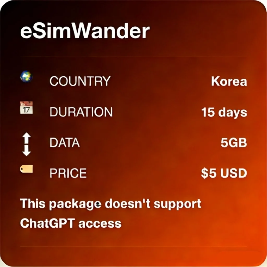 韩国15天总计5GB