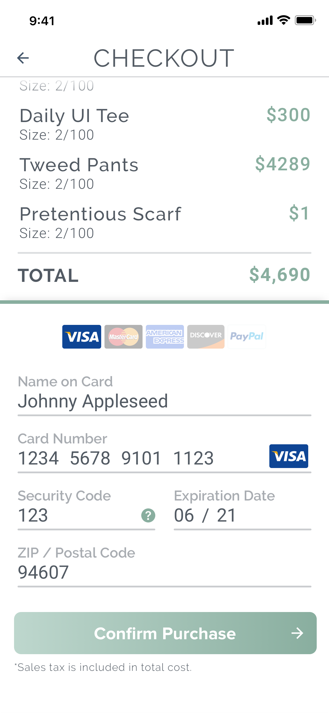 Credit Card Checkout (2.2/100)