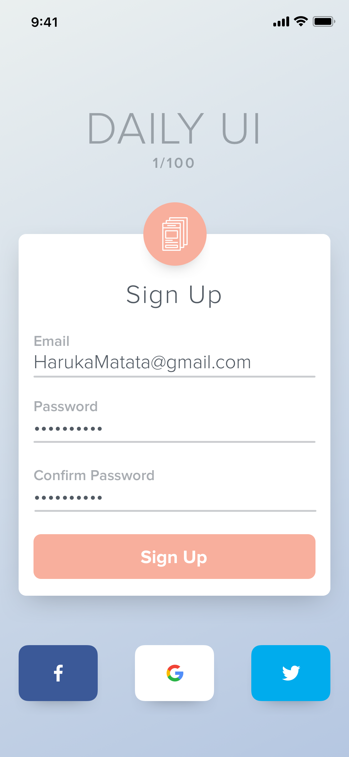 Sign Up (1/100)