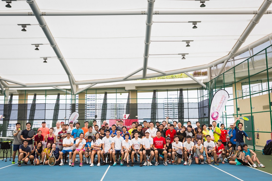 Participants at the Play! Tennis Festival