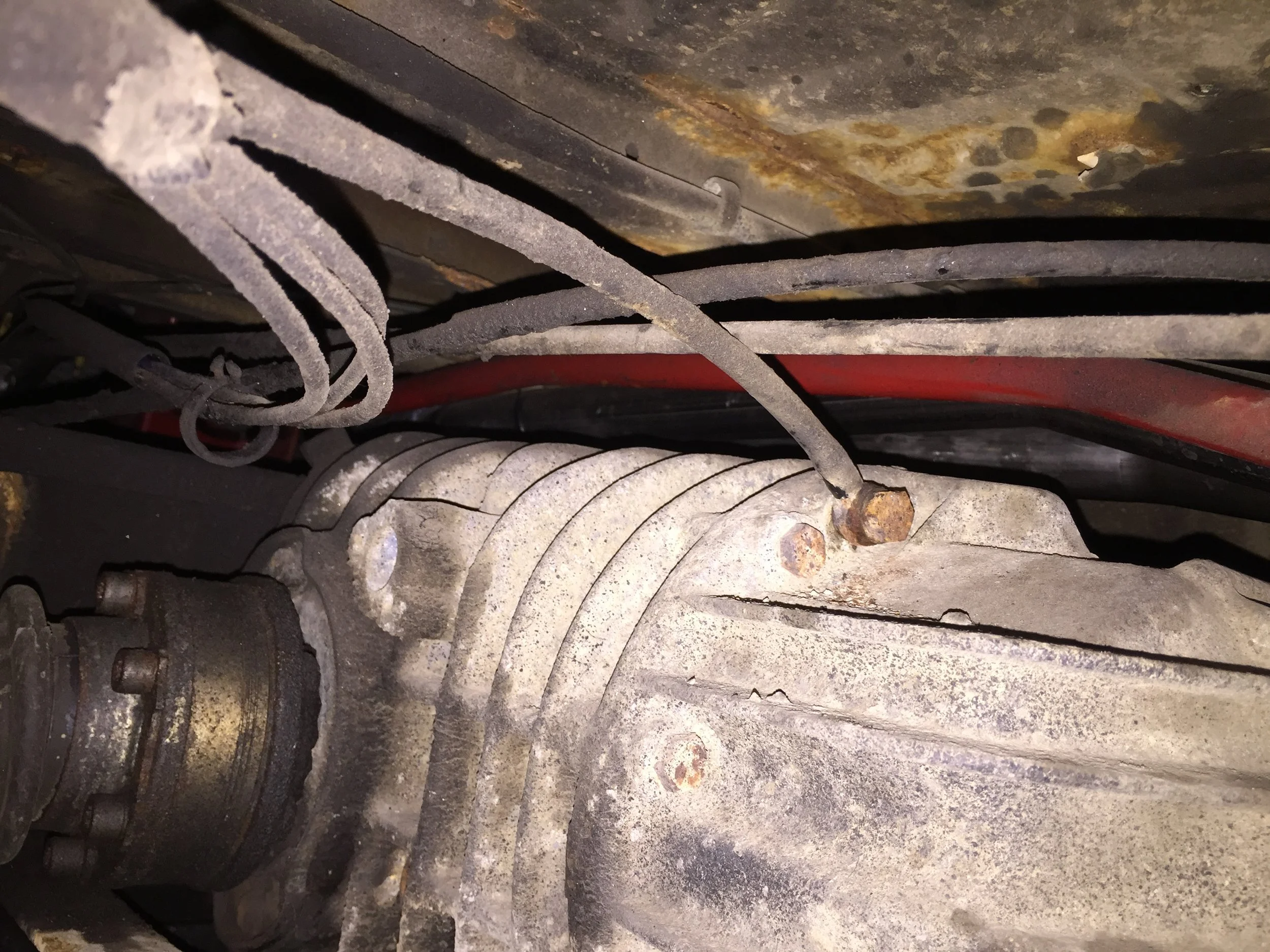 Clearing out engine and tranny breather tubes.