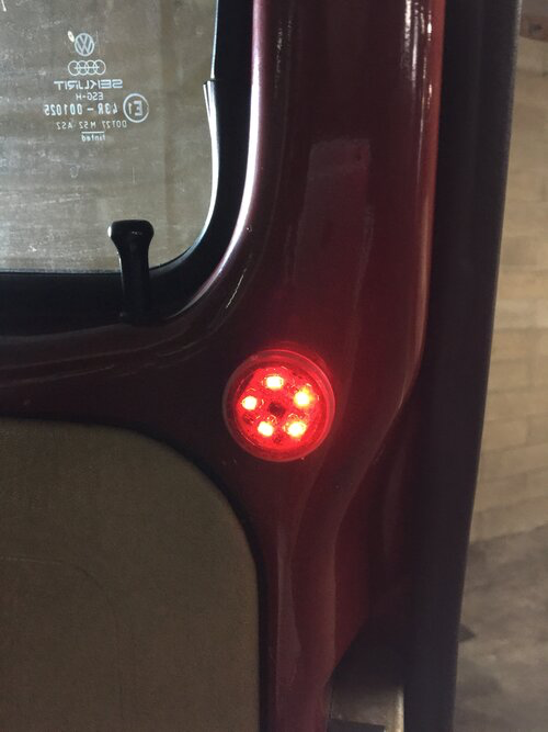 Red blinky safety door lights