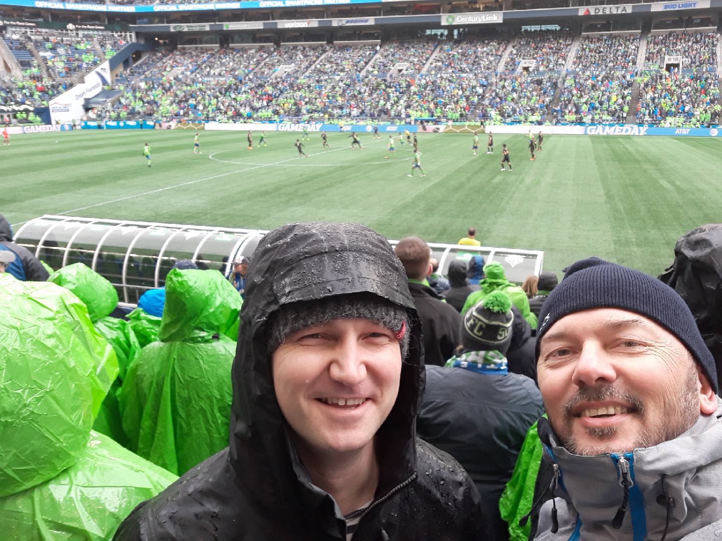 At the Sounders game