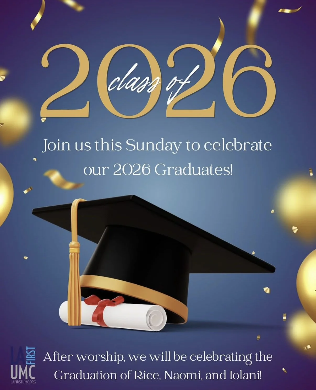 Order of Worship for June 7, 2026: Graduate Sunday! 🎉🎓🎉