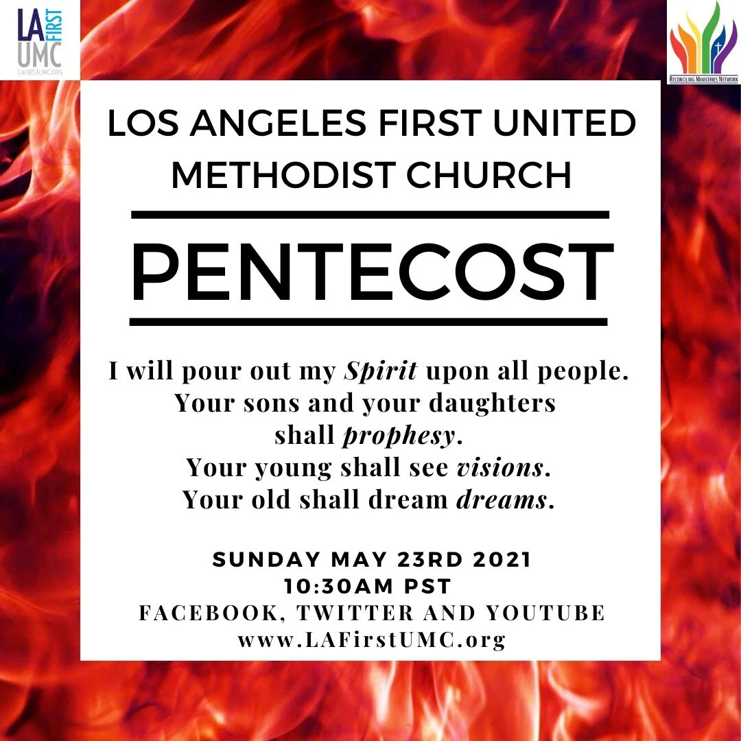 Order of Worship for Sunday, May 23: PENTECOST - When the Advocate Comes