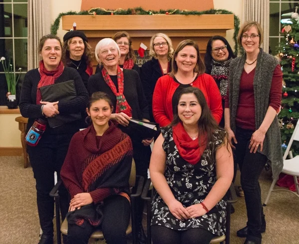 Singers in St. Johns Women's Choir at December 2017 community concert at Assumption Village.