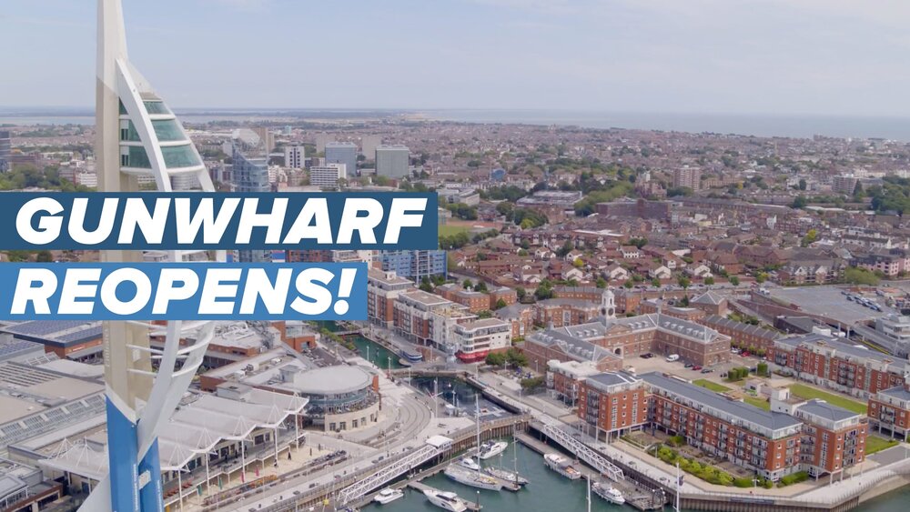 Gunwharf Quays reopens: drone photos show shopping centre's preparations