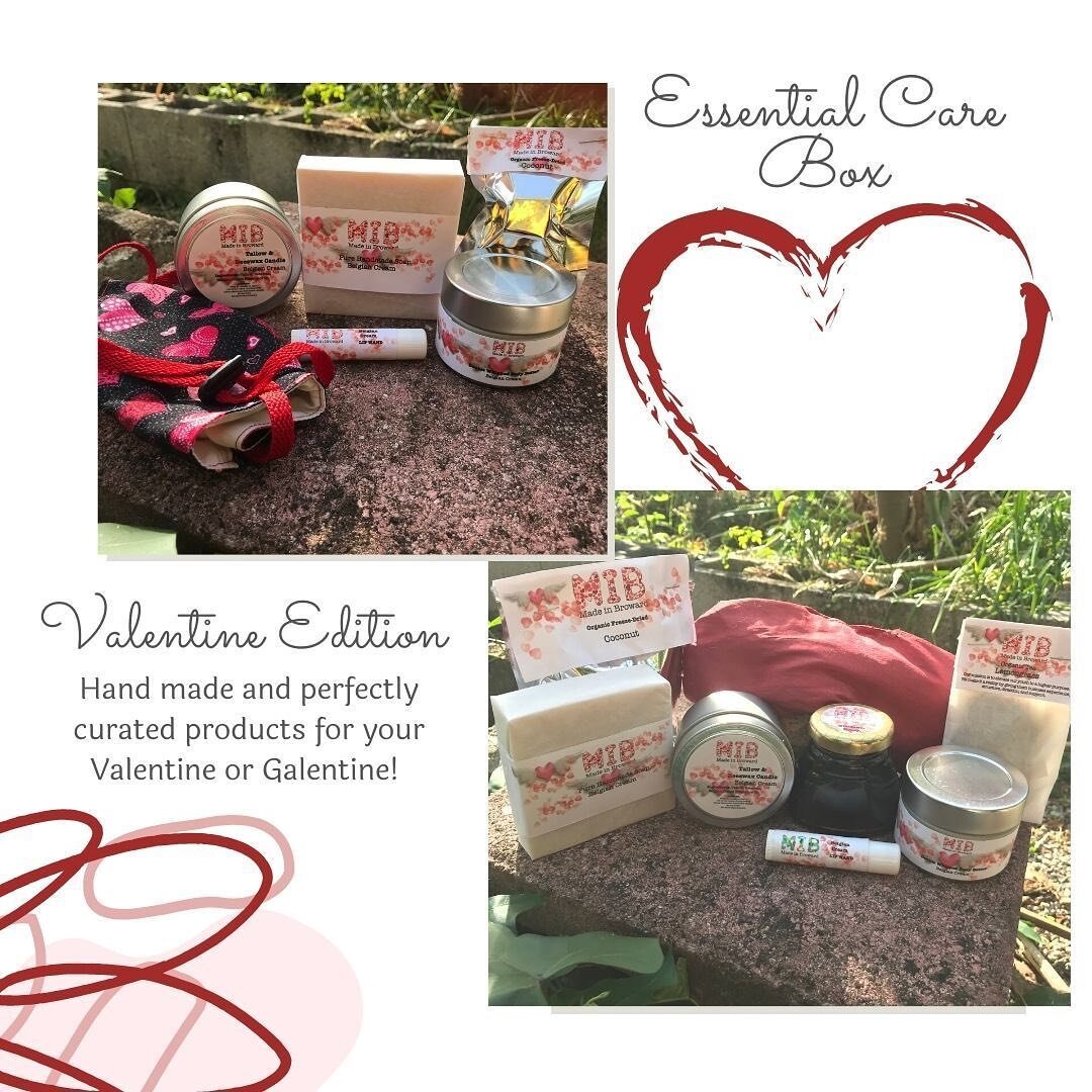 Still not sure what to get that special someone for Valentine's Day? We've got you covered! Our Essential Care Boxes are ready-made with our hand-crafted goods and available in several varieties to suit your needs. To find the perfect gift for your V