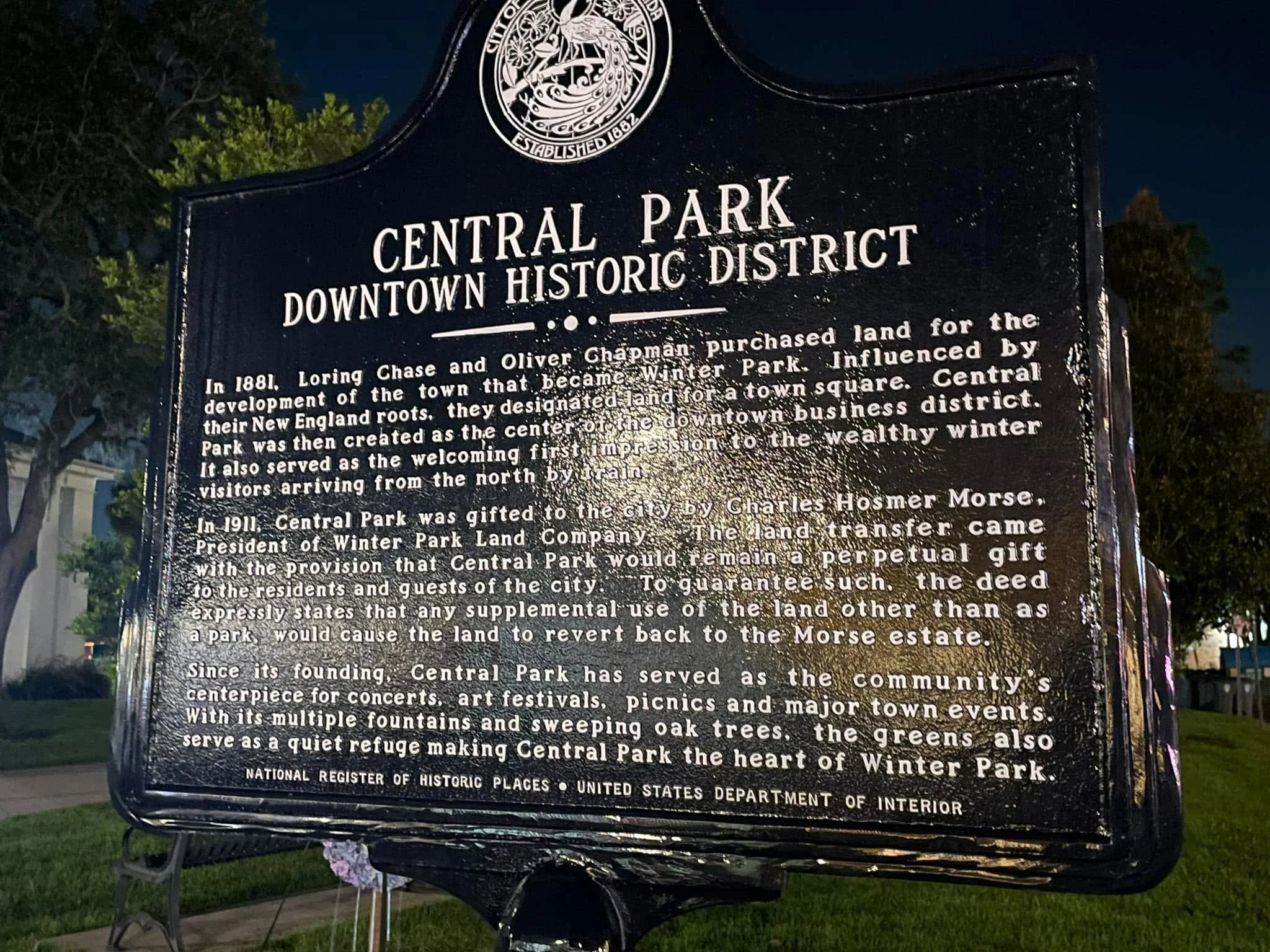 I&rsquo;m in Winter Park tonight, walking around a beautiful business district complete with a magical green space, their Central Park. #savesnyderpark #saveonestop