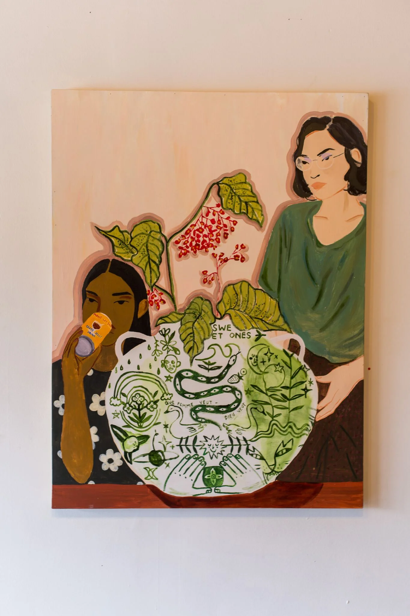Dianna Settles, Sweet Ones , 2018, Acrylic and oil on panel, 30 x 40 in., Courtesy of Dianna Settles
