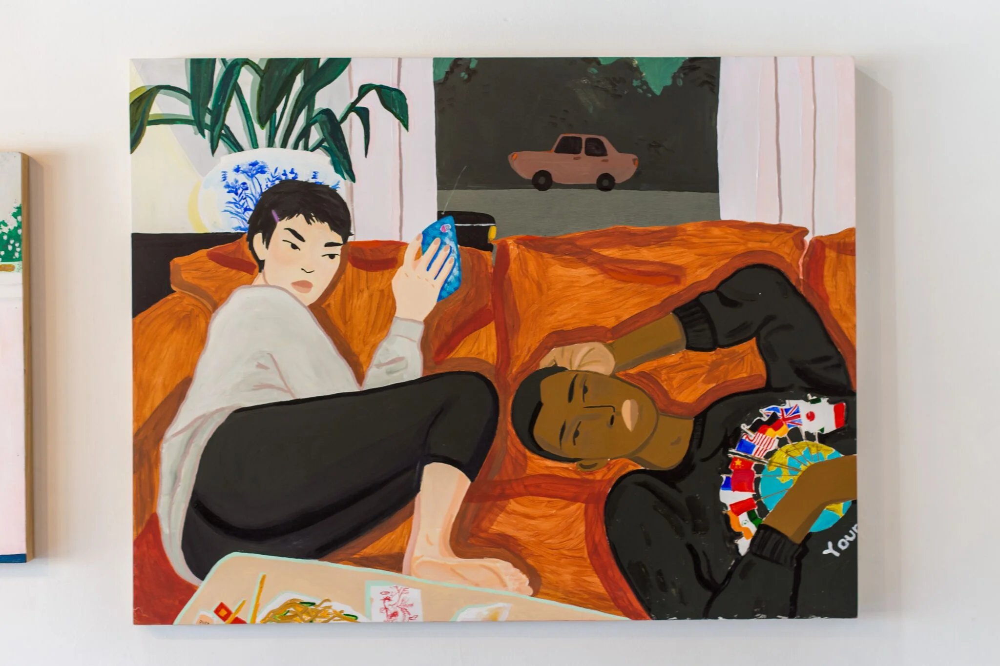 Dianna Settles, Burger Joy , 2017, Acrylic and oil on panel, 40 x 30 in., Courtesy of Dianna Settles