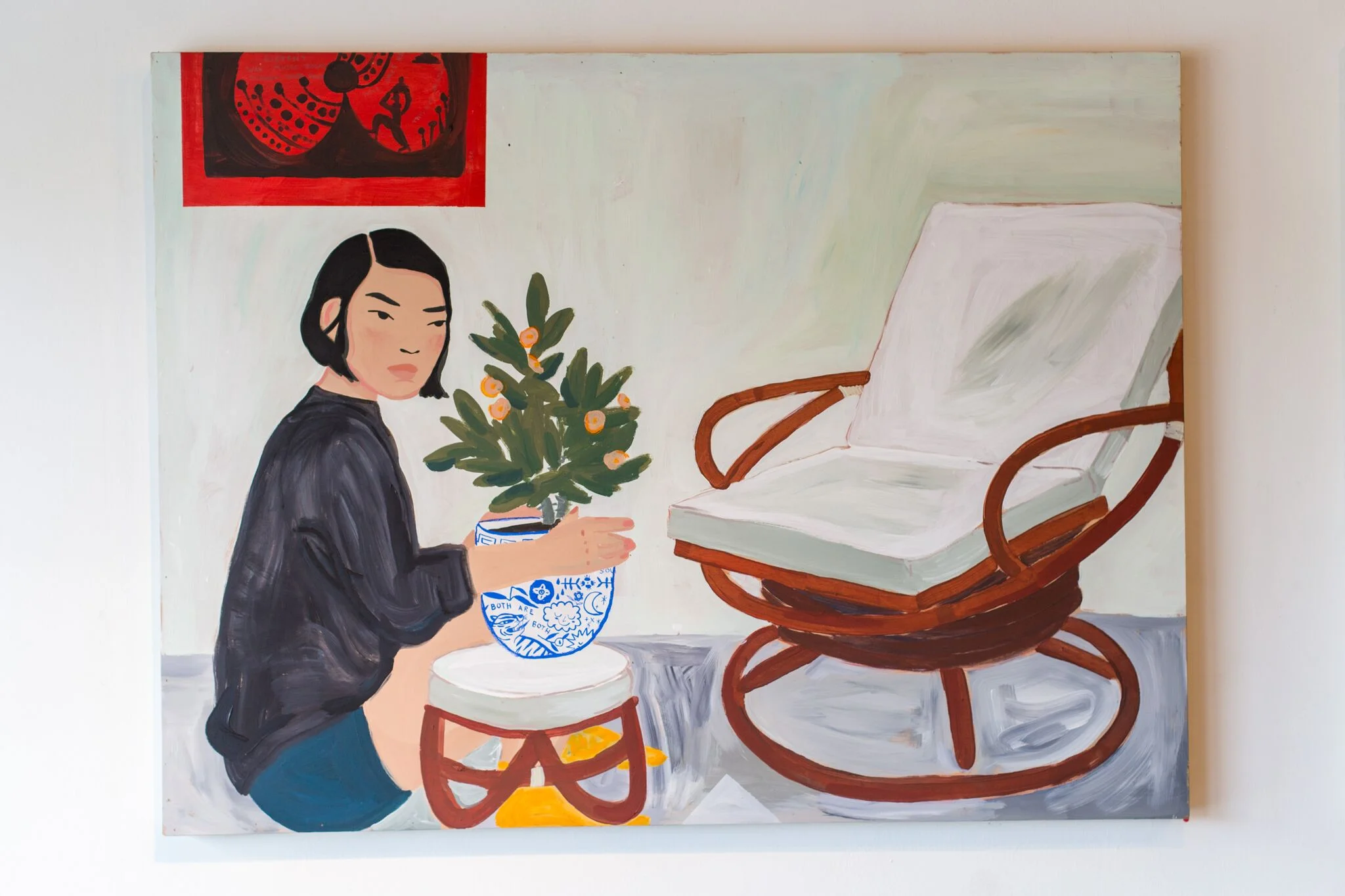 Dianna Settles, Crown of Thorns, 2018, Acrylic, gouache, and oil on panel, 40 x 30 in., Courtesy of Dianna Settles