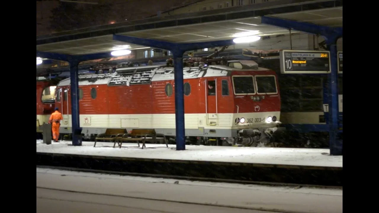 Bratislava train station in the Winter