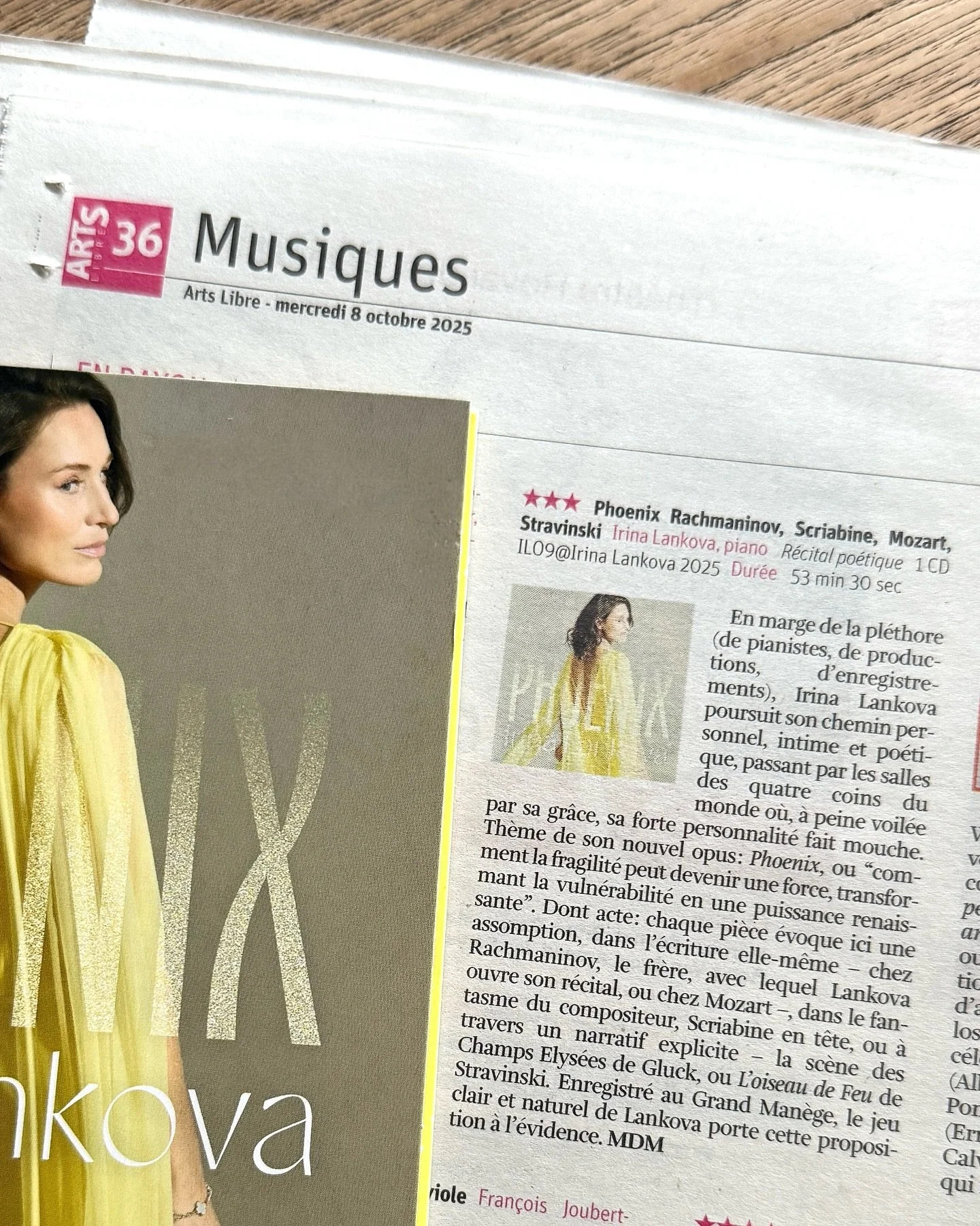 This morning, in La Libre Belgique ⭐️⭐️⭐️

&ldquo;Irina Lankova pursues her own path - personal, intimate, and poetic - leading her through concert halls across the globe, where her strong personality, barely veiled by her grace, shines through.

The