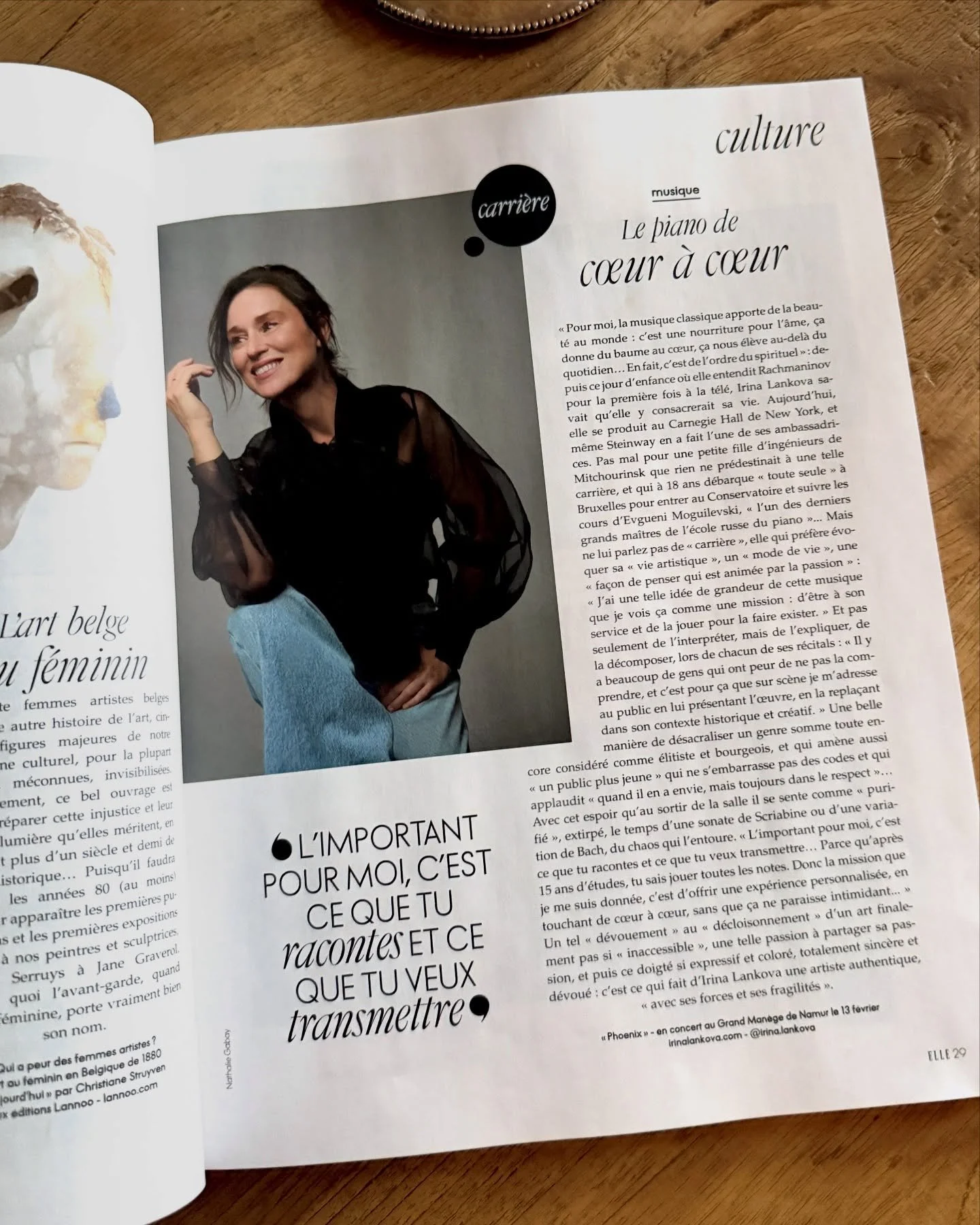 In this interview published this month in ELLE Belgique, I share my vision of the role of classical music, of the concert experience, and of my Piano Unveiled concept.

I&rsquo;m pleased to see classical music finding its place within a contemporary,