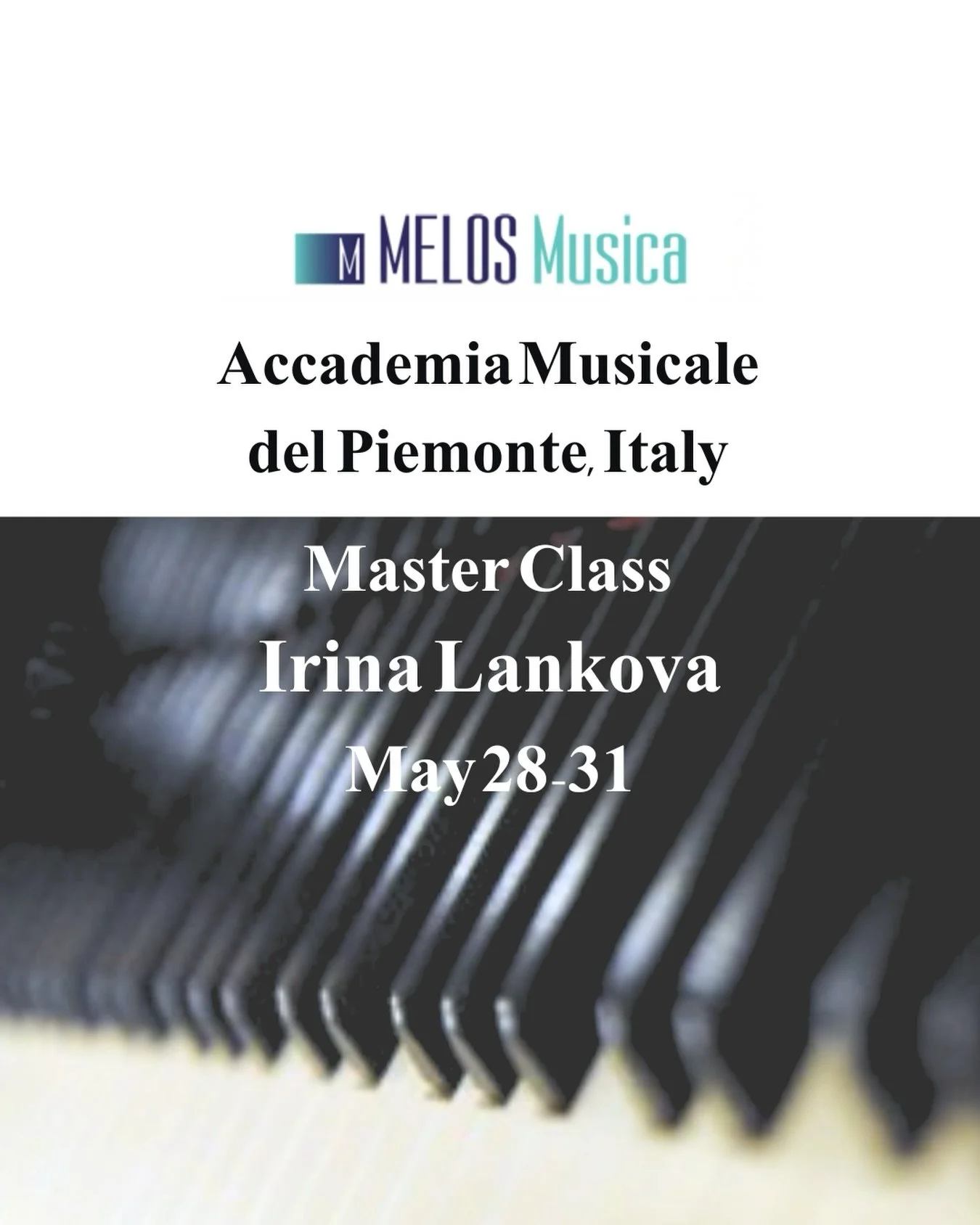 I am very happy to support Melos Arte Musica in their efforts to offer an accessible professional master class to talented young musicians. I&rsquo;ll be teaching at the Accademia Musicale del Piemonte in Italy from May 28 to May 31. The inscriptions