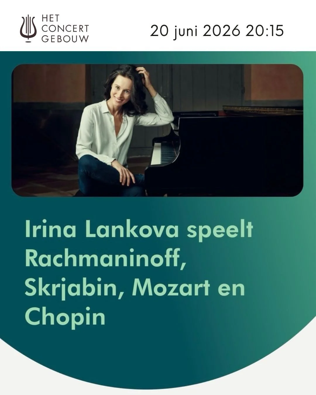 Last concert of the Ph&oelig;nix tour next week: Saturday 20 June, in the Recital Hall of the Concertgebouw in Amsterdam.
It is a joy to return to this magnificent hall, one of my favourite venues, for the third time.

🎫 Last tickets available: http