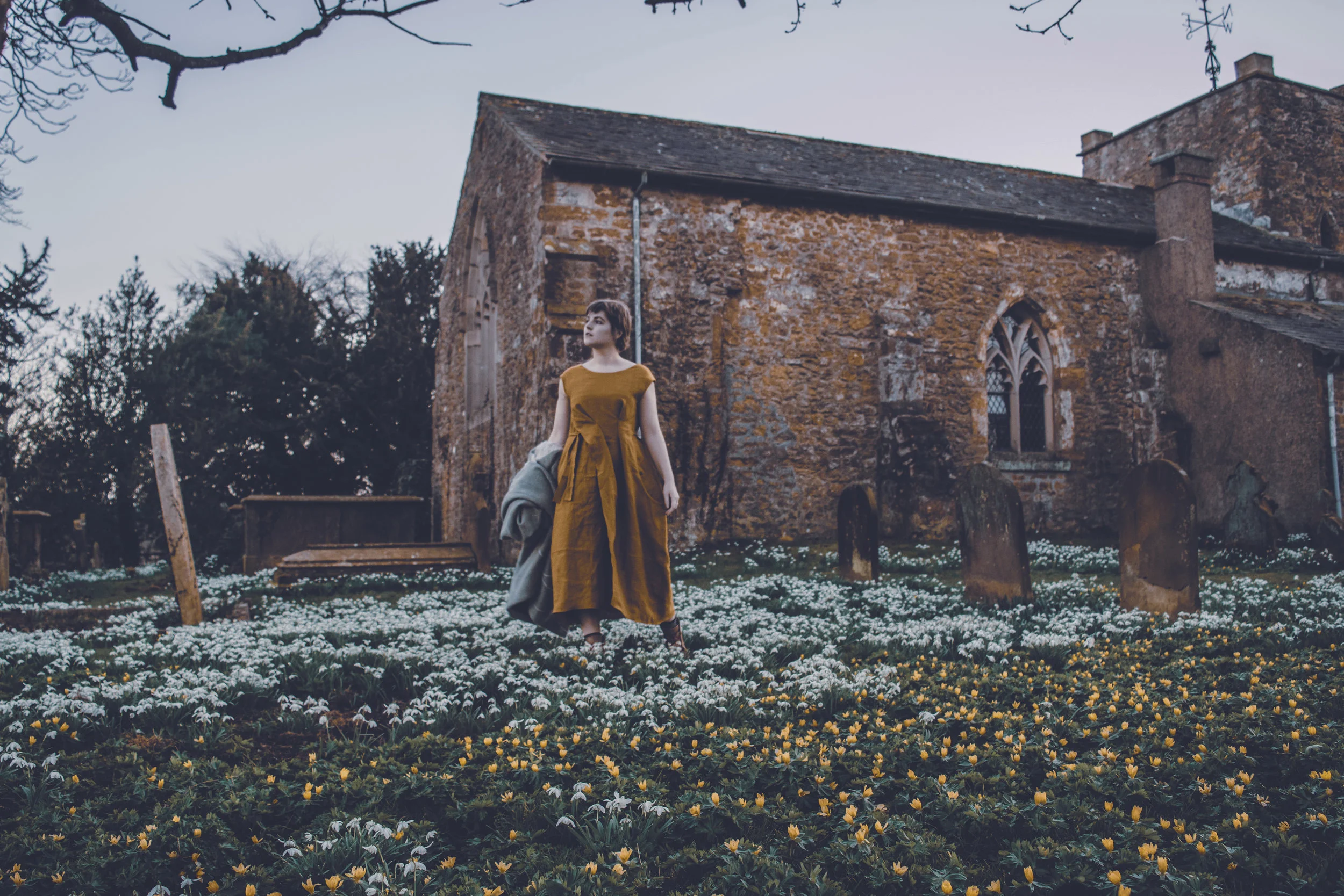 Wandering through the Wolds in the New Fold Dress in Ginger.