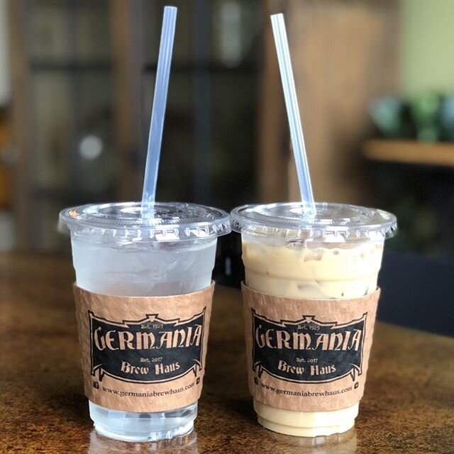 An Iced White Mocha with a water may be a tasty and refreshing treat option for you during these warmer days! 
#whitemocha #warm #weather #gbh #germania #germaniabrewhaus