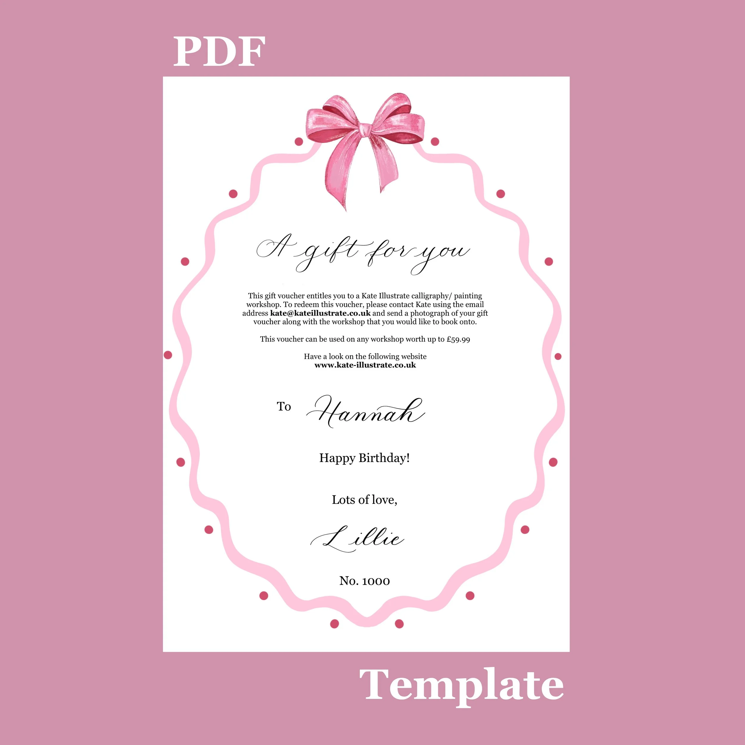 FREE Workshop Gift Message (DOWNLOADABLE PDF)