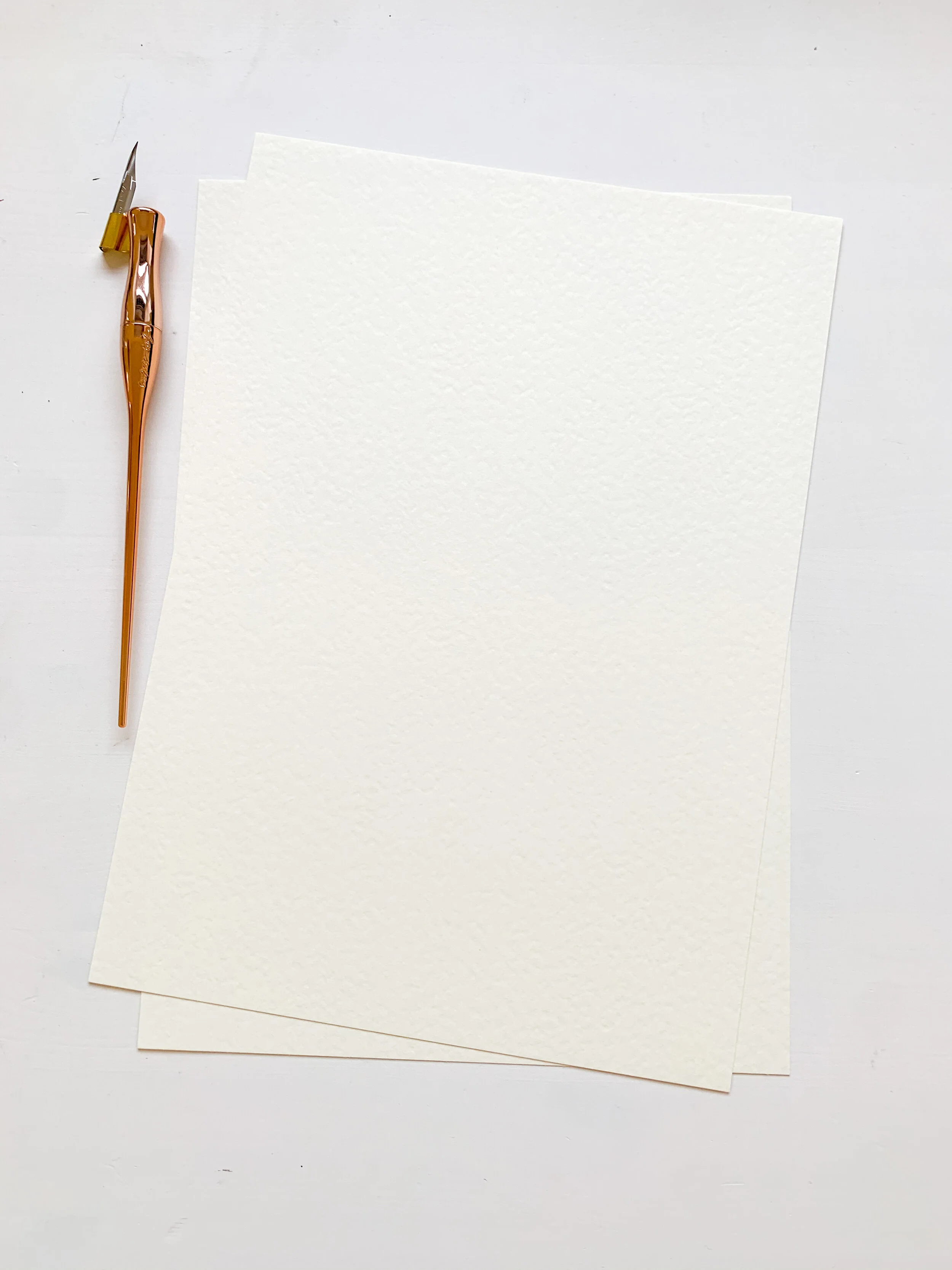 White Calligraphy Card