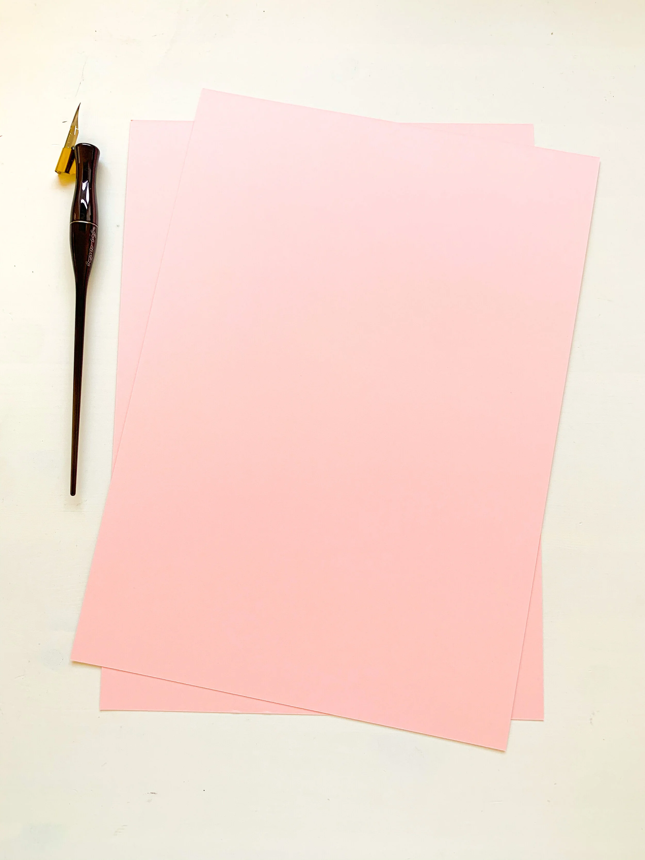 Pale Pink Calligraphy Card