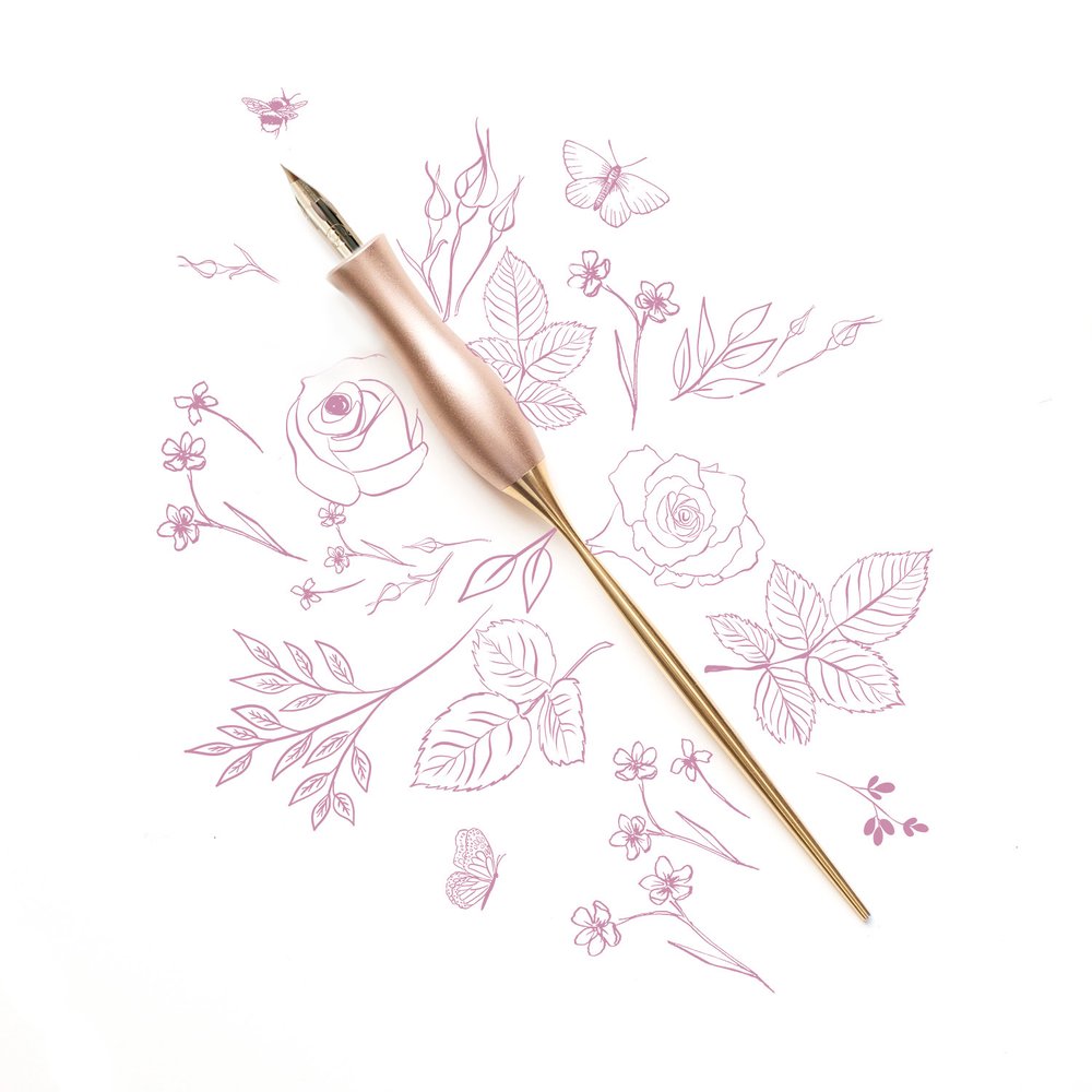 Bloom Straight Calligraphy Pen - Peony — Kate Illustrate