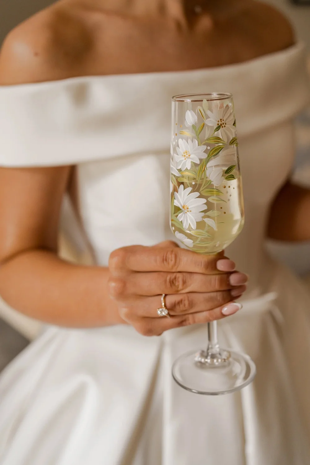 Hand-painted Champagne Flute (Individual Glass)  Kate Illustrate