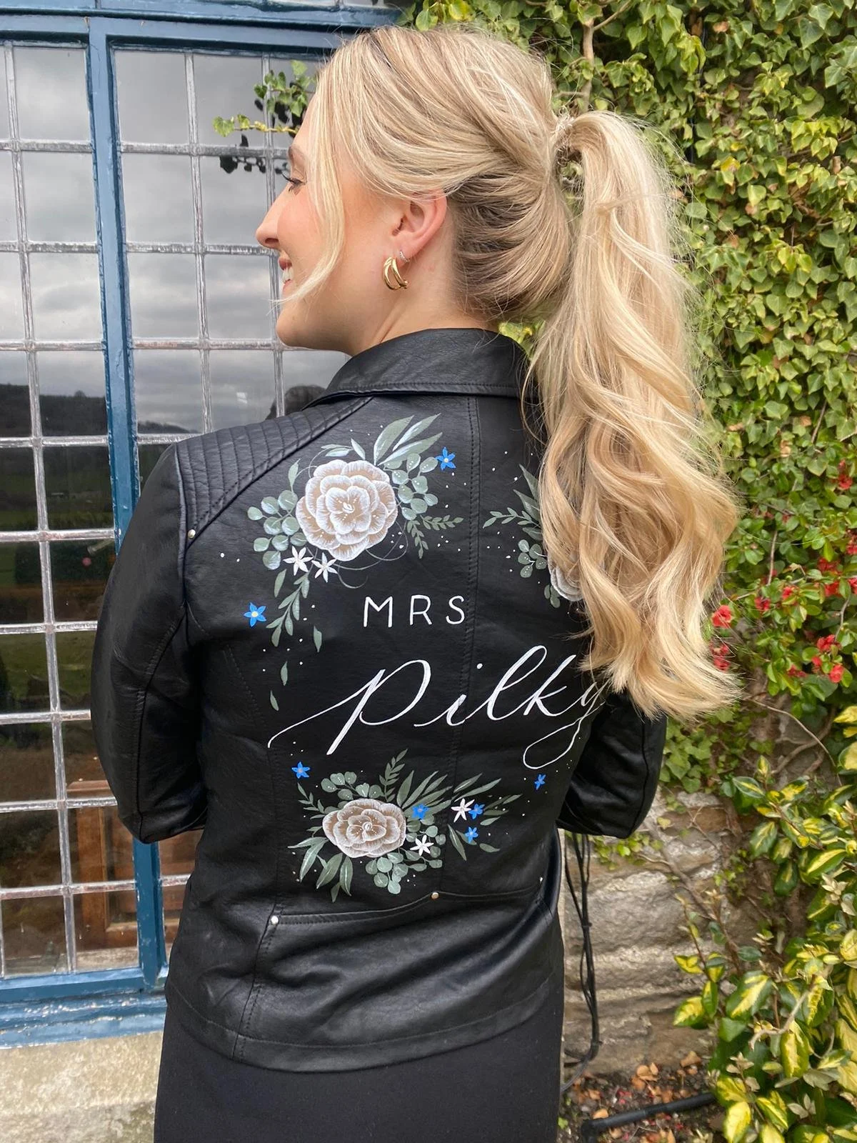 Custom Hand-Painted Bridal Jacket