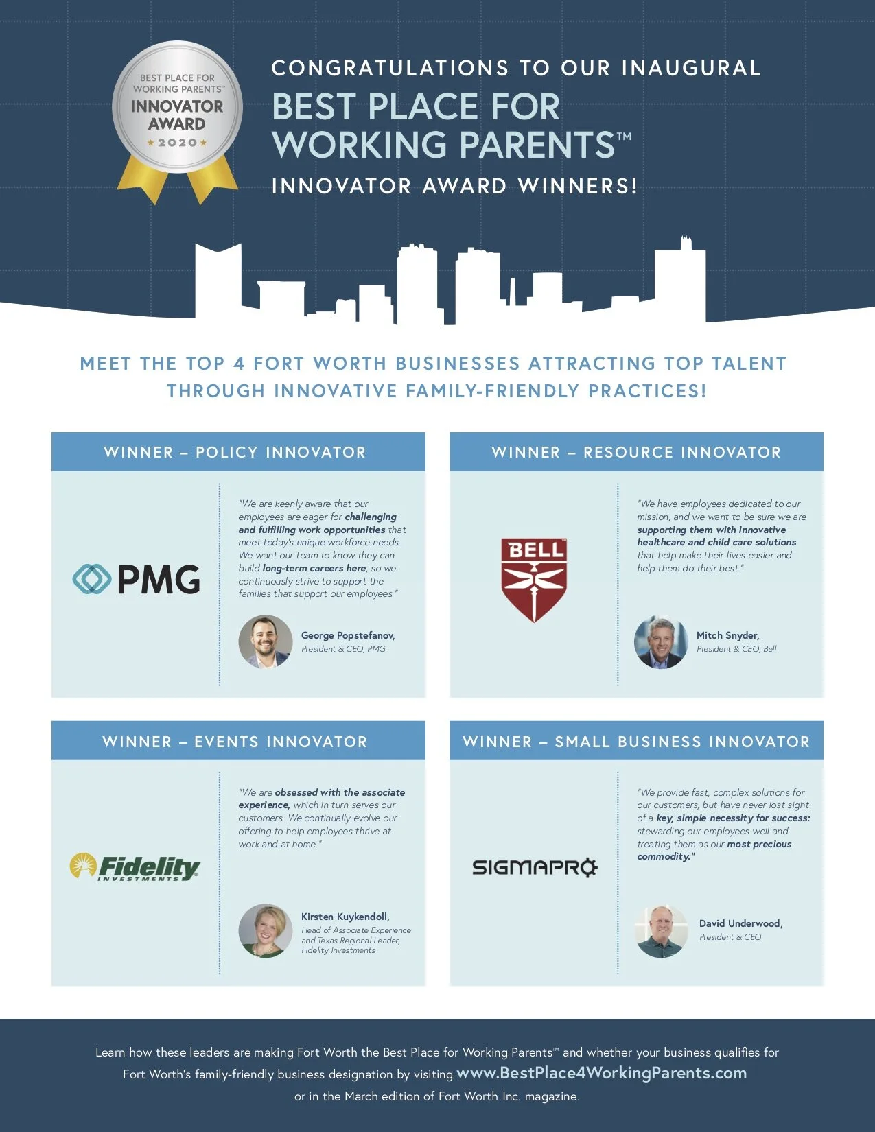 Fort Worth Inc. Highlights Inaugural Best Place for Working Parents™  Innovator Award Winners