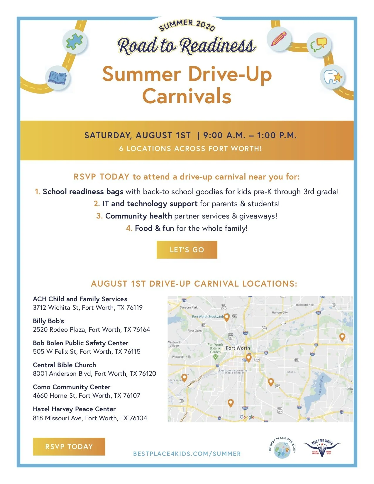 Summer “Road to Readiness” Carnivals Launch on August 1st!