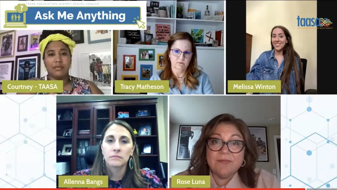 [Texas Association Against Sexual Assault] A witness to system failures &amp; how to do better by survivors, AMA panel conversation