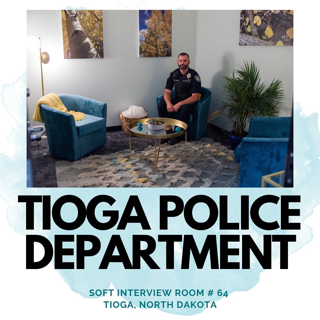 Soft Interview Room #64 was installed at Tioga Police Department in Tioga, North Dakota...our second Soft Interview Room in North Dakota!

We are so grateful for their commitment to providing a trauma informed response when investigating sexual assau