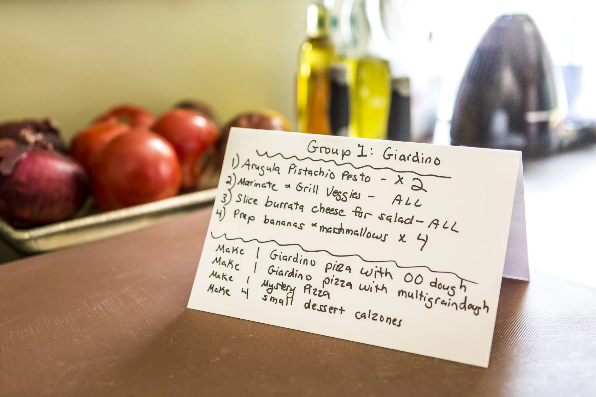 Cooking station task list!