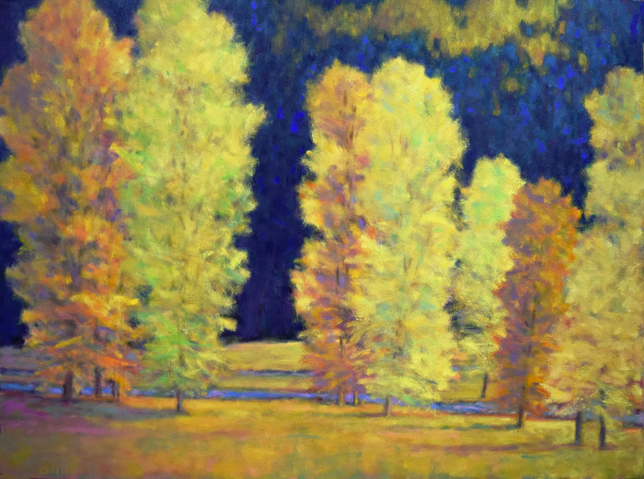 (38x50) Yellow Trees at Two Creeks KEN ELLIOT $6750.jpeg