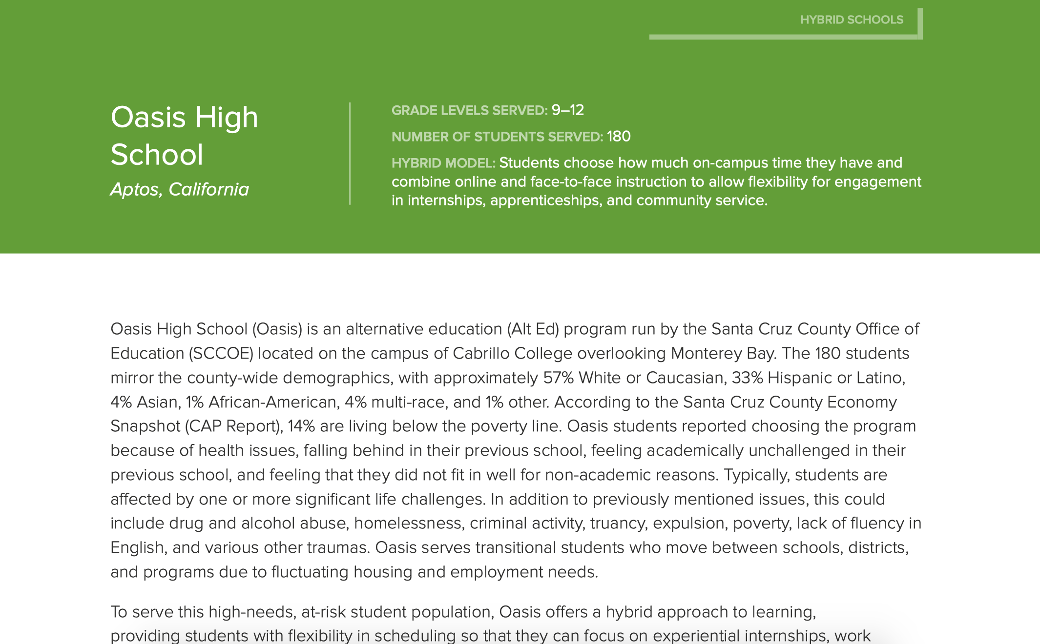 Oasis High School — Digital Learning Collaborative