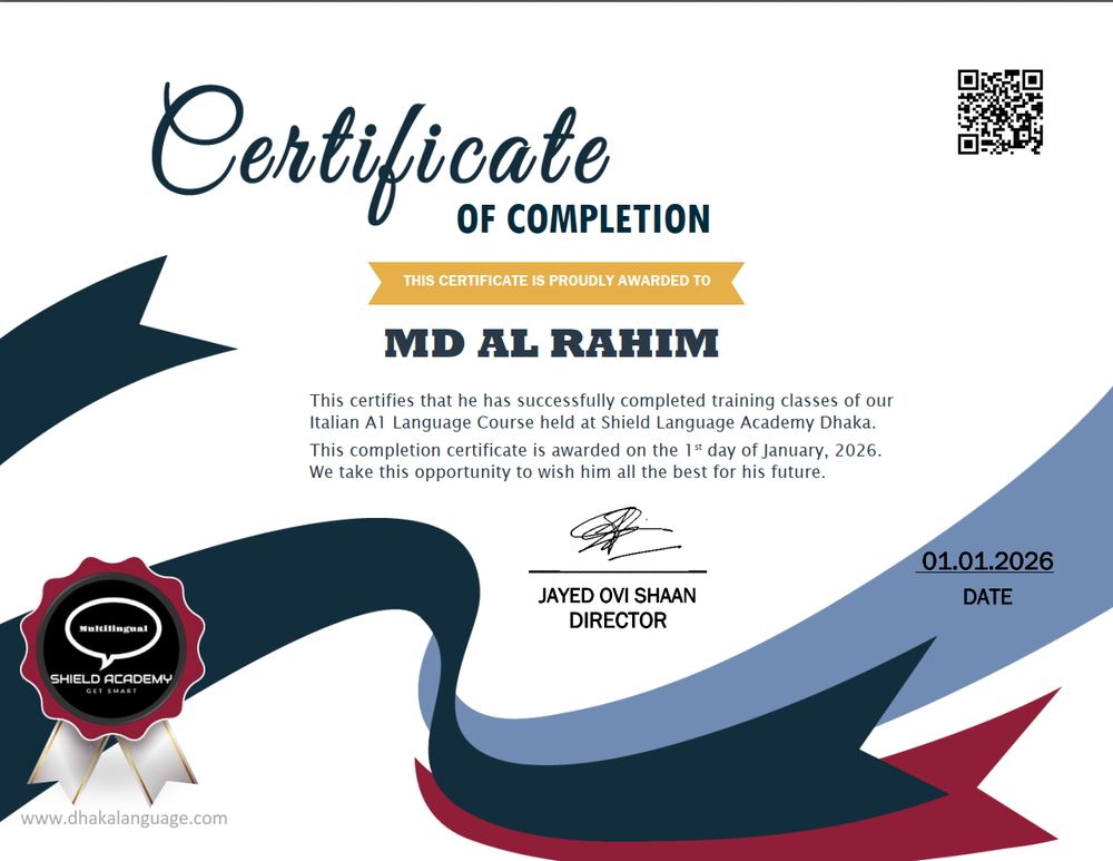 Md Rahi F MD AL RAHIM | SHIELD LANGUAGE ACADEMY DHAKA