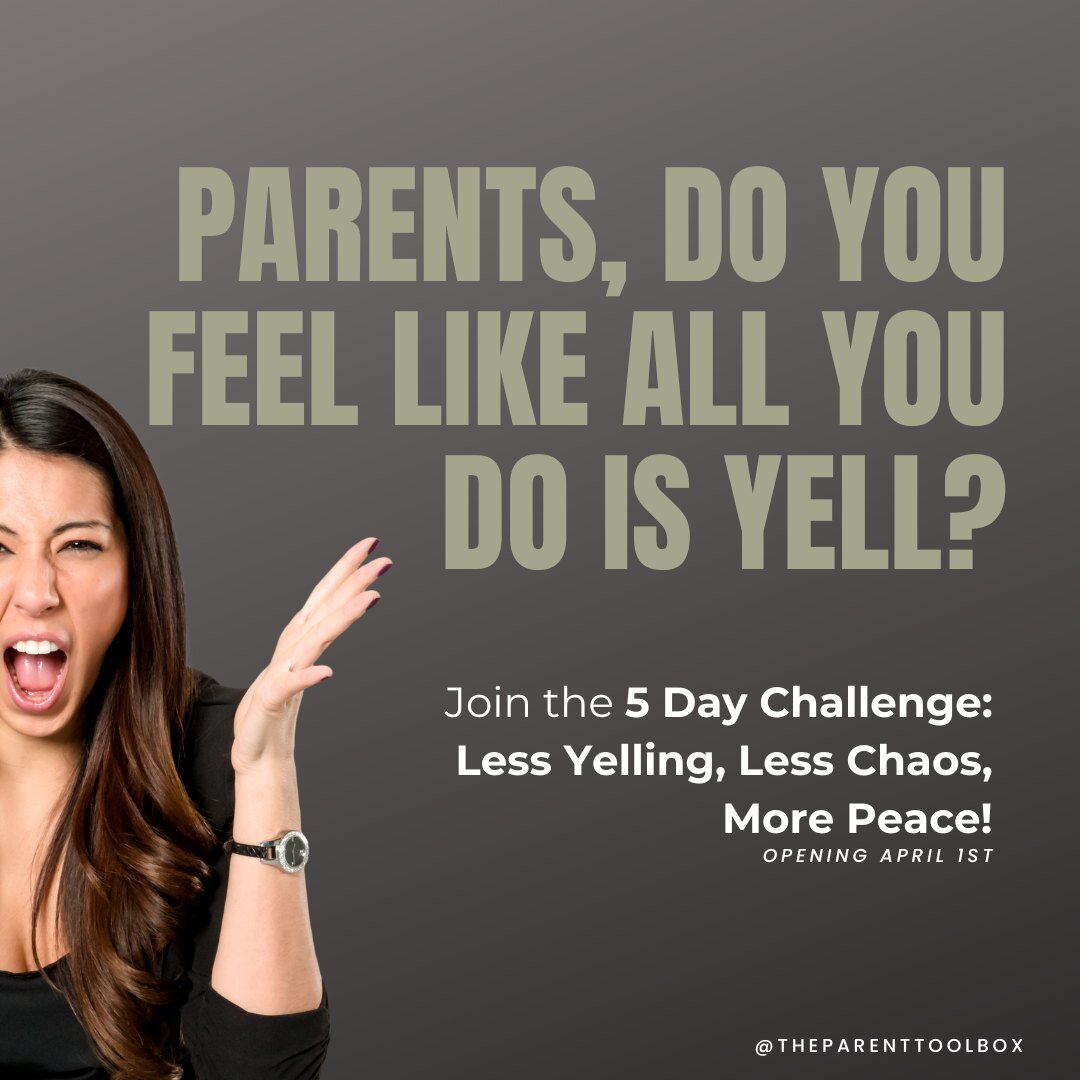 Parents, are you tired of ending (or even starting) your day feeling guilty for yelling? 

Been there, done that! 🙋&zwj;♀️ But here's the opportunity to break the cycle... together! 💪 

Starting April 1st, the 5 Day Challenge: Less Yellling, Less C