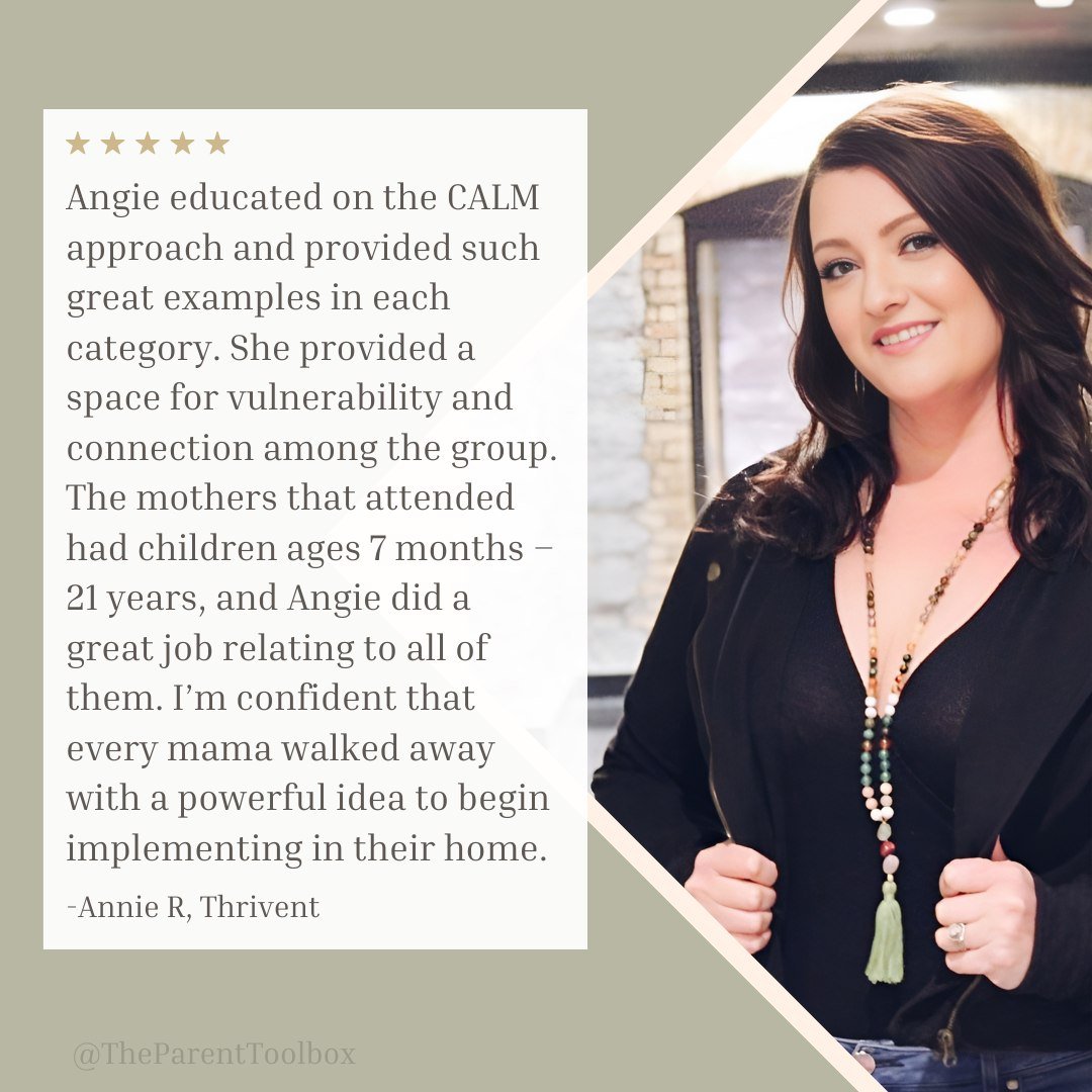 It was such a pleasure to speak to a group of mamas a few weeks ago, hosted by Thrivent, and guide them through the C.A.L.M. approach to confident parenting! 

Do you know of a group of parents who could benefit from this type of information? 

I'd l