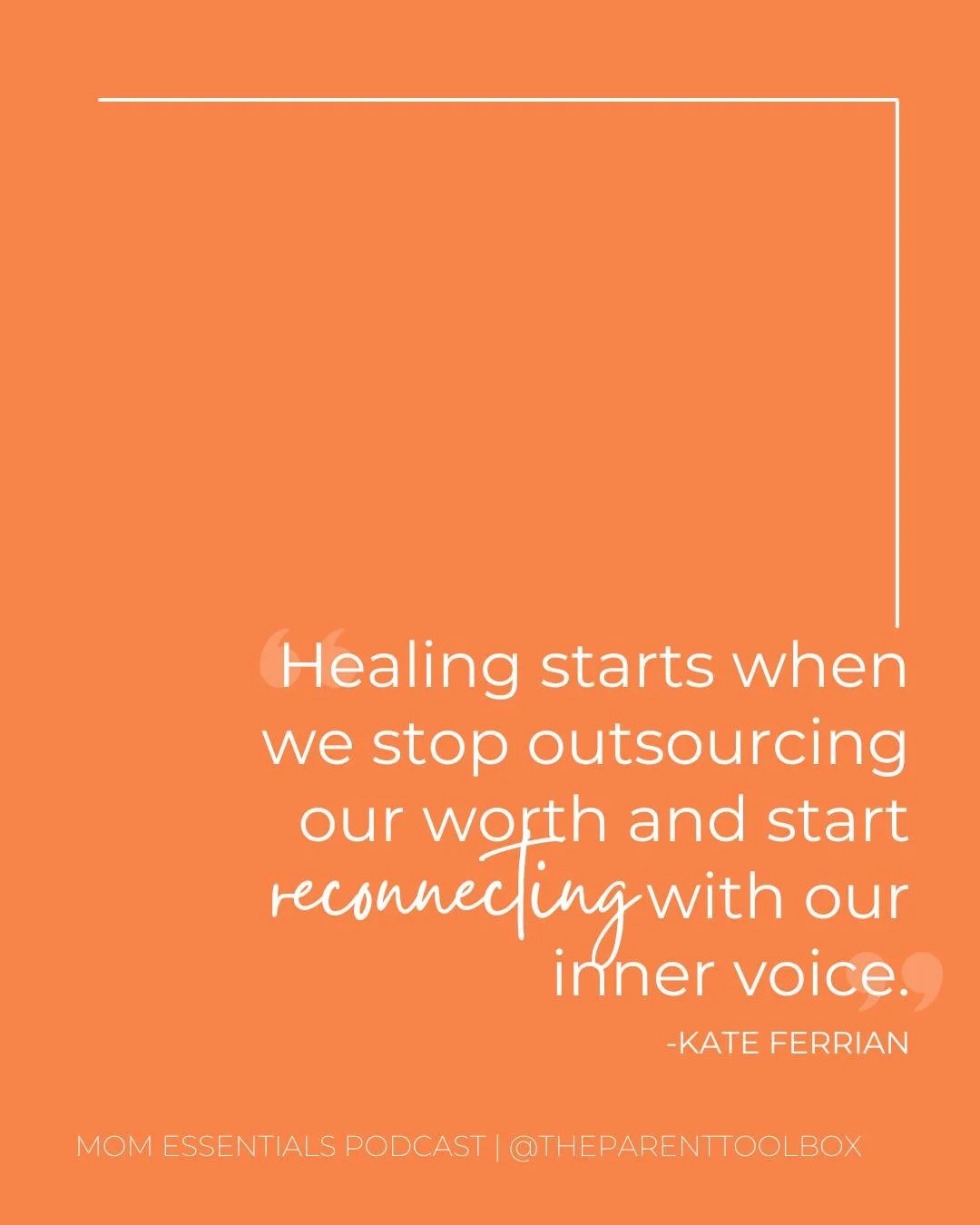 This quote gave me chills.

How often do we let social media, opinions, or old beliefs dictate what makes us &ldquo;good&rdquo; moms?

Kate Ferrian and I talked about reclaiming our voice, worth, and inner calm. Plus, we share how that transformation