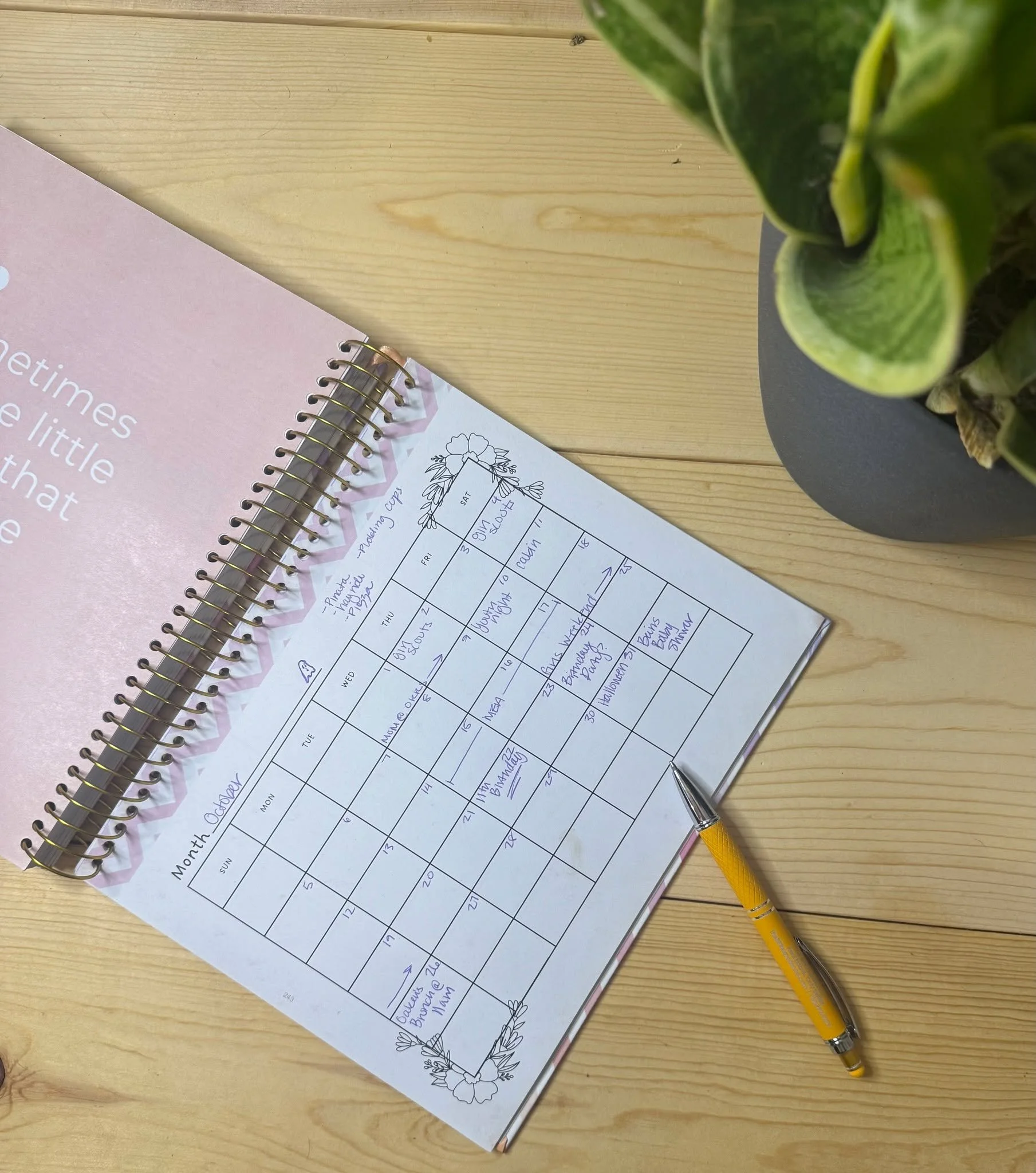During our last family meeting, we decided to zoom out a bit. 

Instead of just focusing on the week ahead, we looked at everything coming up in the next month&hellip; and wow, it's a lot for what we are used to. 😮 This planner has helped us get int