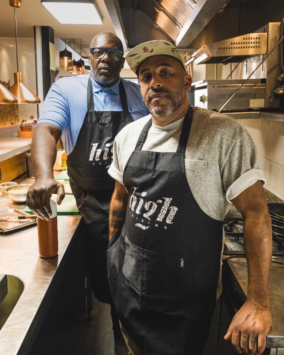 What up everybody !! The duo that&rsquo;s always on that grind!!! You know we love every facet of the food industry.  The boys from fraiche . As you can see we have @highcuisineworld aprons on which is one of our super dope super personal global proj